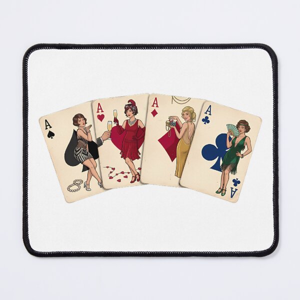 Item preview, Vintage 1920s Flapper Pin Up Playing Cards Aces – Retro Art Deco Graphic designed and sold by mentosdesigner.