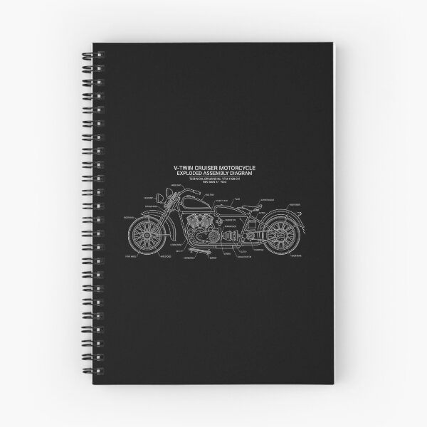Item preview, Vintage V-Twin Motorcycle Exploded View Blueprint - Retro Motorcycle Technical Drawing designed and sold by DraftGear.