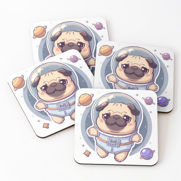 Item preview, Kawaii Astronaut Pug | Cute Space Dog Sticker designed and sold by Stylestickers55.