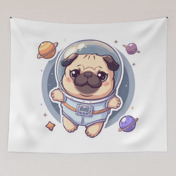 Item preview, Kawaii Astronaut Pug | Cute Space Dog Sticker designed and sold by Stylestickers55.