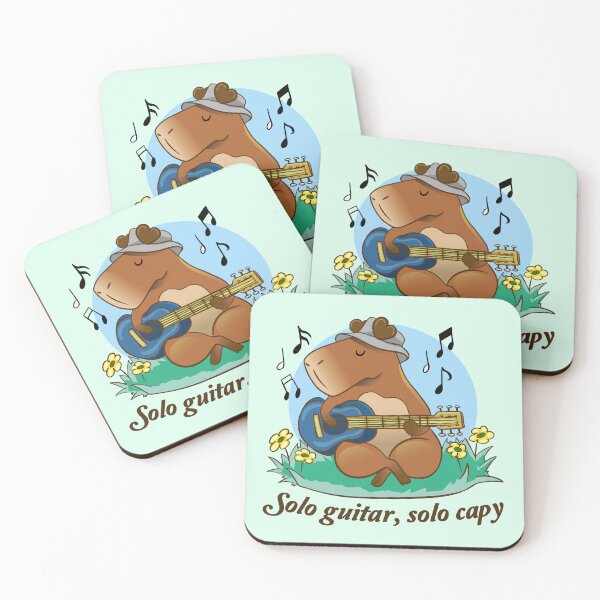 Item preview, A capybara playing guitar in nature designed and sold by Konopikyu.