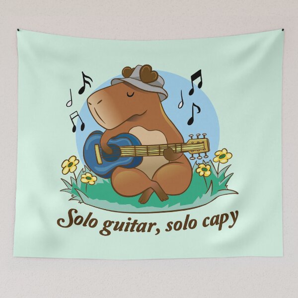 Item preview, A capybara playing guitar in nature designed and sold by Konopikyu.
