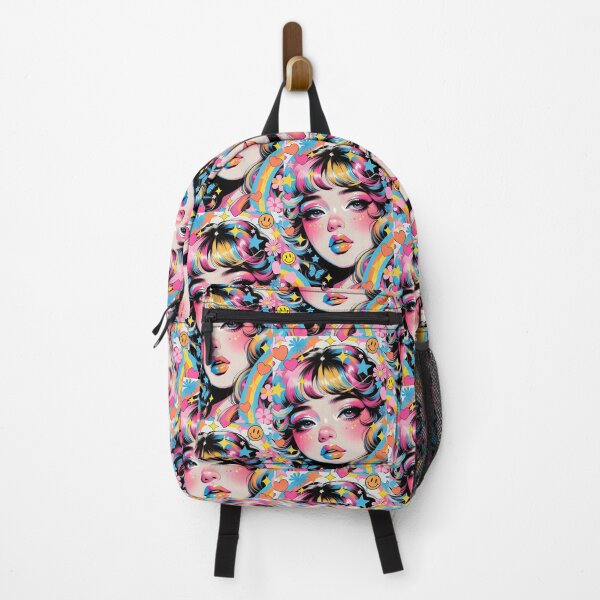 Item preview, Rainbow Pop Art Girl with Hearts and Stars designed and sold by HappyOops.