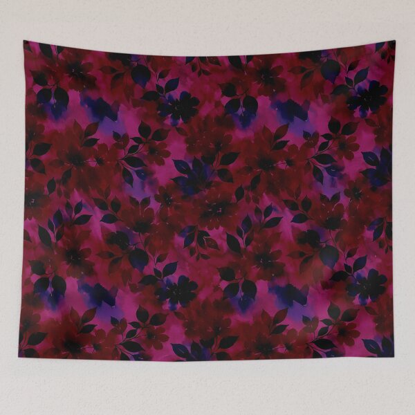 Item preview, Elegant Crimson and Navy Watercolor Floral Pattern designed and sold by zenjiinspired.