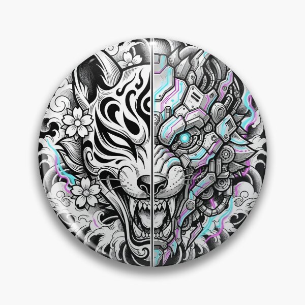 Item preview, Cyber-Kitsune Split Mask designed and sold by Neo Tokio.