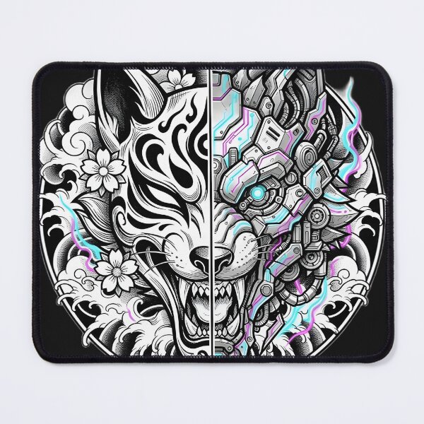 Item preview, Cyber-Kitsune Split Mask designed and sold by Neo Tokio.