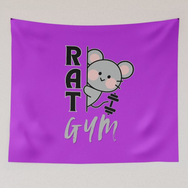Item preview, Rat Gym Cute Mouse Dumbbell T-Shirt Funny Workout Gift Gym Lover Graphic Tee designed and sold by oonproducts.