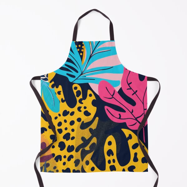 Item preview, Colorful illustration of tropical leaves, leopard print and abstract shapes in vibrant colors. designed and sold by Soft Oddity.
