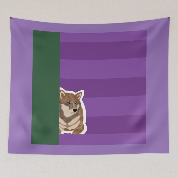 Item preview, 80's vibes colors (purple, darkgreen) with sesame Shiba Inu designed and sold by ShibaCruise-On.
