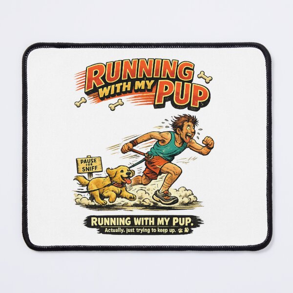 Item preview, Running With My Pup Funny Golden Retriever designed and sold by AleksKos.