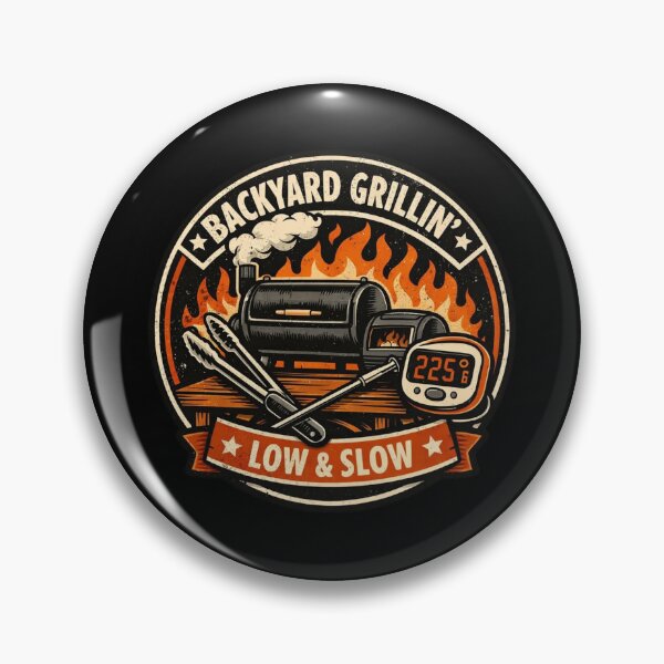 Item preview, Backyard Grillin’ – Vintage Pitmaster Badge at 225°F designed and sold by Timeless Junction.