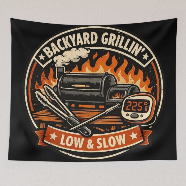 Item preview, Backyard Grillin’ – Vintage Pitmaster Badge at 225°F designed and sold by Timeless Junction.