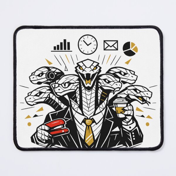 Item preview, Corporate Hydra – Multi‑Headed Office Art, Gold Accent Business Illustration designed and sold by EdgeSphere.