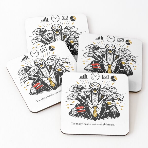Item preview, Corporate Hydra – Multi‑Headed Office  Art, Gold Accent Business Illustration designed and sold by EdgeSphere.