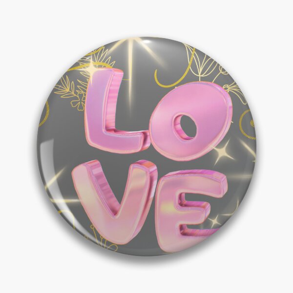 Item preview, 3D Bubble Love Letters Pink Gold Luxury Print designed and sold by Extremeallie.
