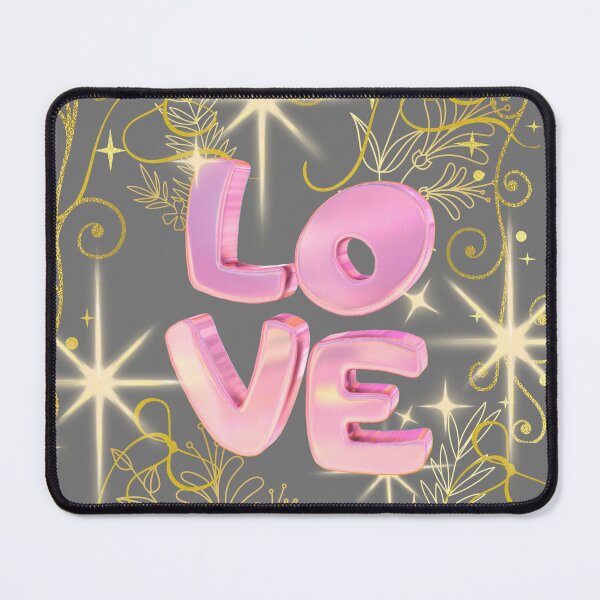 Item preview, 3D Bubble Love Letters Pink Gold Luxury Print designed and sold by Extremeallie.