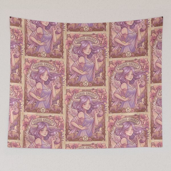 Item preview, Taurus Zodiac Goddess Anime Art | Taurus Energy Celestial Angel | Kawaii Astrology Illustration | Pastel Horoscope Wall Art | Bull Zodiac Sign | Taurus Birthday Gift | Fantasy Decor designed and sold by RSDigitalPrintDesign.