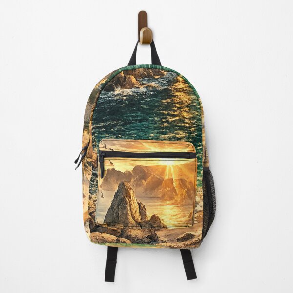 Item preview, Golden Cove Sunset: Dramatic Coastal Beach Cave Natural Arch Landscape designed and sold by irfanshikh.