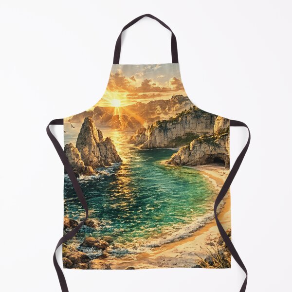 Item preview, Golden Cove Sunset: Dramatic Coastal Beach Cave Natural Arch Landscape designed and sold by irfanshikh.