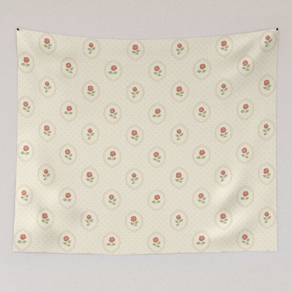 Item preview, Vintage Rose Floral Pattern | Cottagecore Botanical Seamless Repeat in Soft Cream & Coral designed and sold by Sumaia Sharmin.