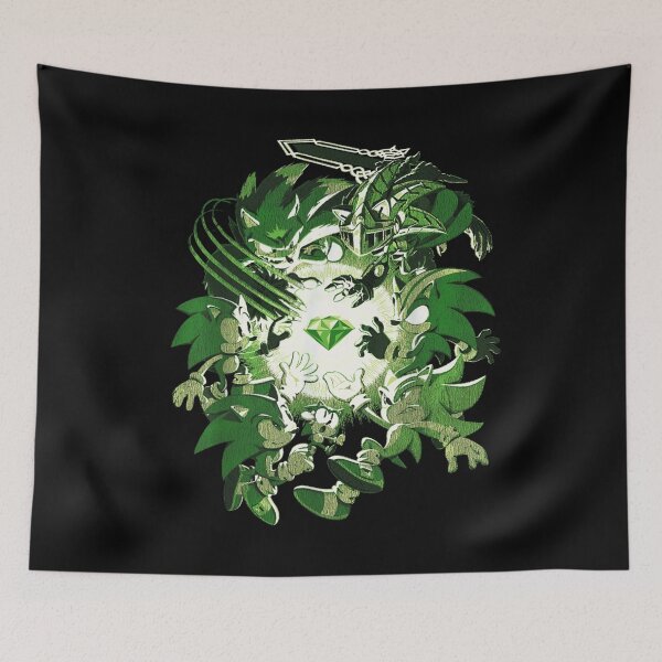 Item preview, Retro Green Sonic The Hedgehog Ultimate Team And Powerful Chaos Emerald Design designed and sold by stellarofsea.
