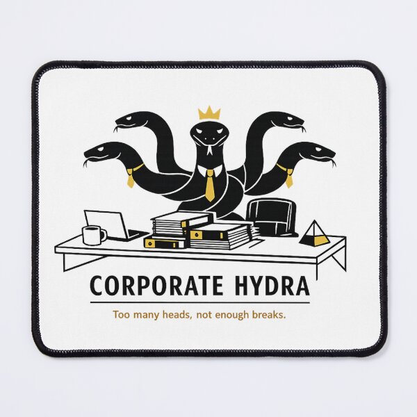 Item preview, Corporate Hydra – Funny Office Art, Multi‑Headed Business Illustration designed and sold by EdgeSphere.