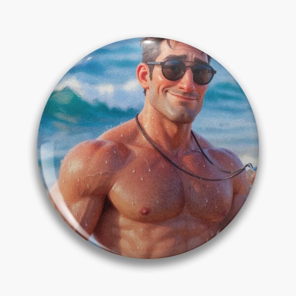 Item preview, Realistic Muscular Lifeguard Beach Portrait Art designed and sold by ZhivanCrimson.
