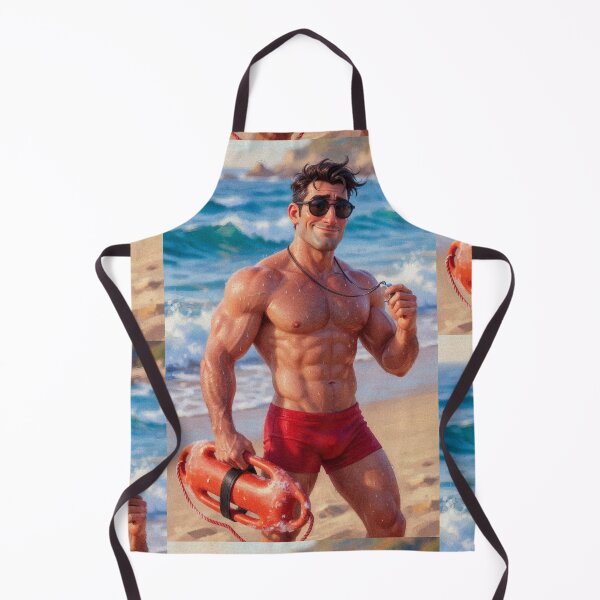 Item preview, Realistic Muscular Lifeguard Beach Portrait Art designed and sold by ZhivanCrimson.