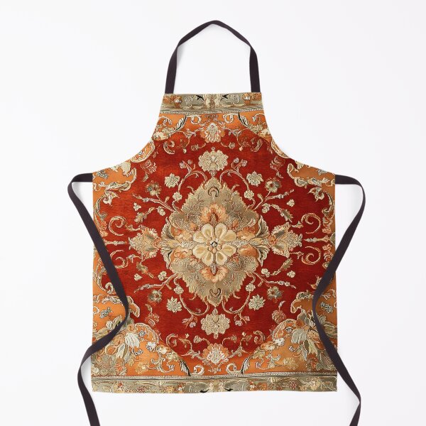 Item preview, Vintage Red Orange Persian Floral Royal Rug Pattern designed and sold by GrinGalore.