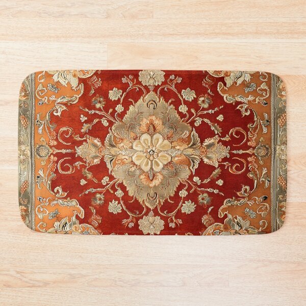Item preview, Vintage Red Orange Persian Floral Royal Rug Pattern designed and sold by GrinGalore.