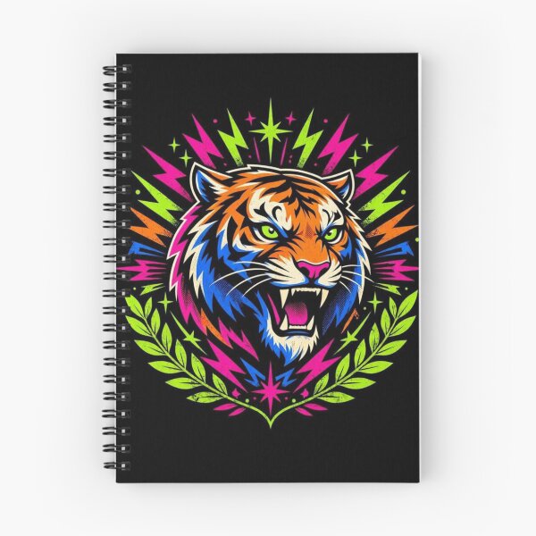 Item preview, Neon Cyberpunk Tiger Lightning Art designed and sold by ElvisVintagePosters.