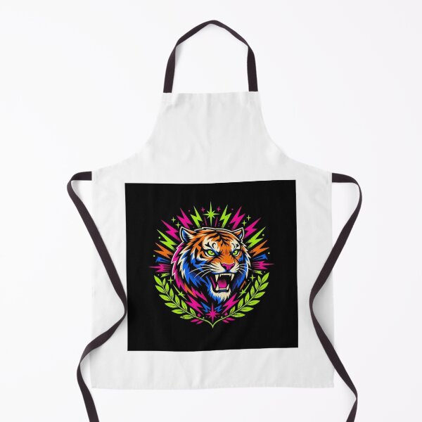 Item preview, Neon Cyberpunk Tiger Lightning Art designed and sold by ElvisVintagePosters.