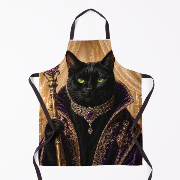 Item preview, Royal Black Cat King Purple Velvet Regal Portrait designed and sold by Extremeallie.