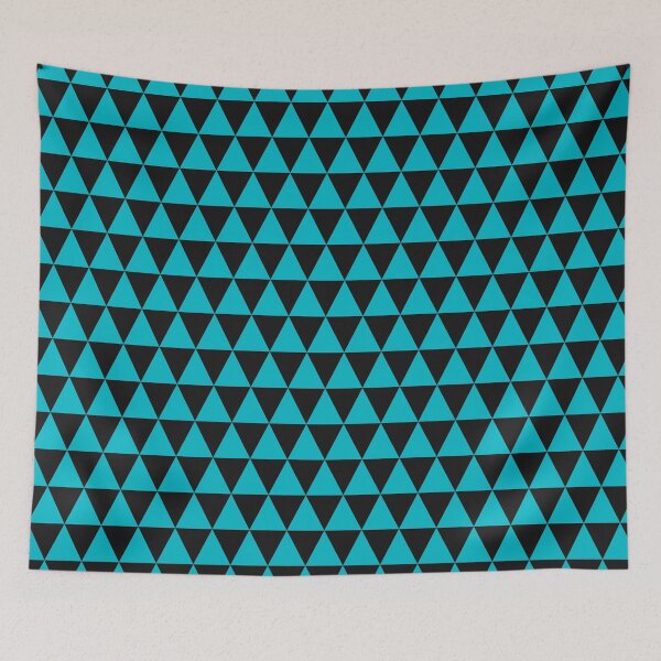 Item preview, Black And Cyan Triangle Grid Pattern designed and sold by pattern-archive.