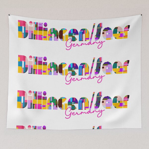 Item preview, Dillingen/Saar, Germany, Vibrant Abstract City Typography Art designed and sold by Wanderful-roads.