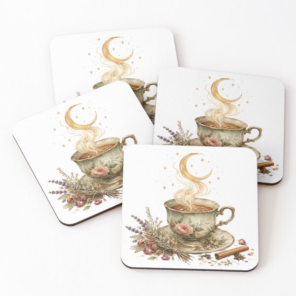 Item preview, Tea Witch — Magical Tea Cup with Moon Steam Cottagecore Art designed and sold by DreamelleStudio.