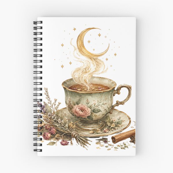 Item preview, Tea Witch — Magical Tea Cup with Moon Steam Cottagecore Art designed and sold by DreamelleStudio.