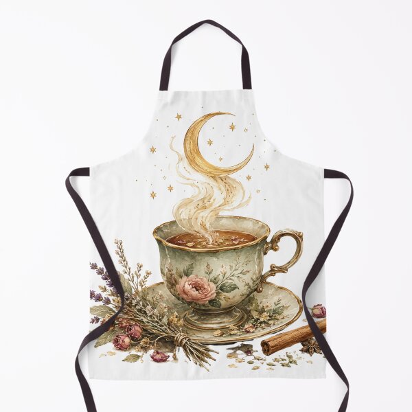 Item preview, Tea Witch — Magical Tea Cup with Moon Steam Cottagecore Art designed and sold by DreamelleStudio.