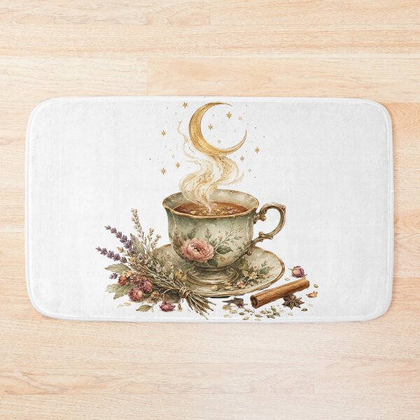Item preview, Tea Witch — Magical Tea Cup with Moon Steam Cottagecore Art designed and sold by DreamelleStudio.