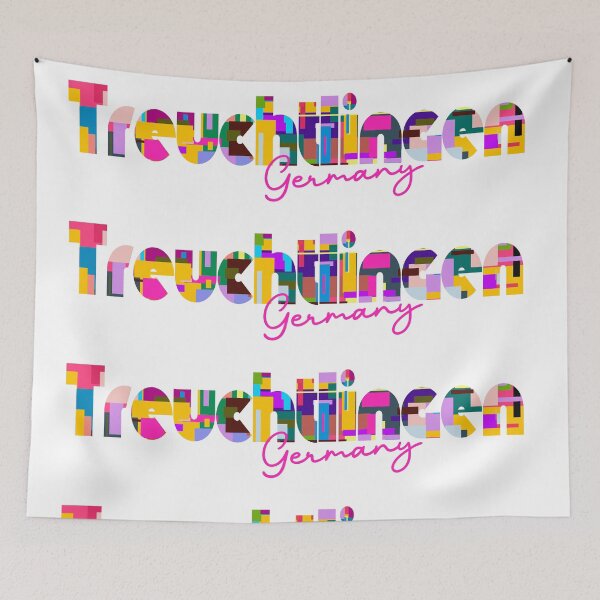 Item preview, Treuchtlingen, Germany, Vibrant Abstract City Typography Art designed and sold by Wanderful-roads.