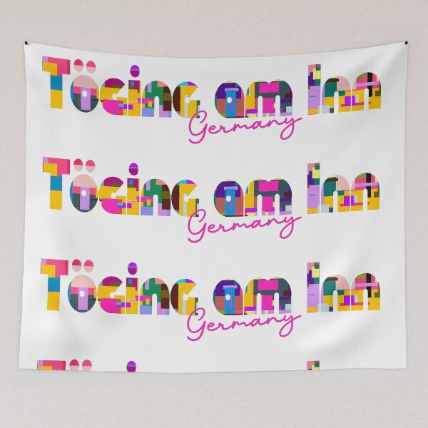 Item preview, Töging am Inn, Germany, Vibrant Abstract City Typography Art designed and sold by Wanderful-roads.