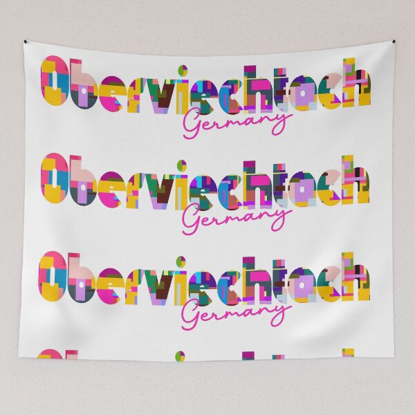Item preview, Oberviechtach, Germany, Vibrant Abstract City Typography Art designed and sold by Wanderful-roads.