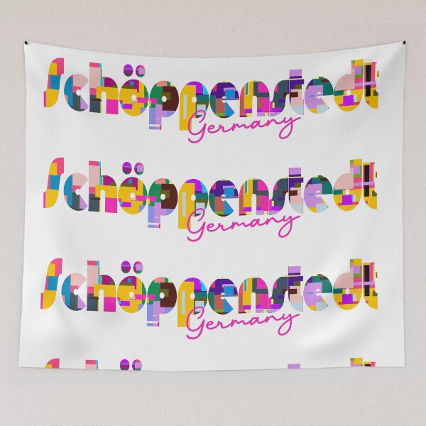 Item preview, Schöppenstedt, Germany, Vibrant Abstract City Typography Art designed and sold by Wanderful-roads.