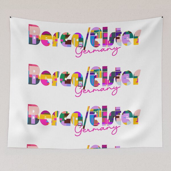 Item preview, Berga/Elster, Germany, Vibrant Abstract City Typography Art designed and sold by Wanderful-roads.