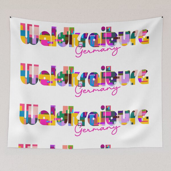 Item preview, Waldkraiburg, Germany, Vibrant Abstract City Typography Art designed and sold by Wanderful-roads.