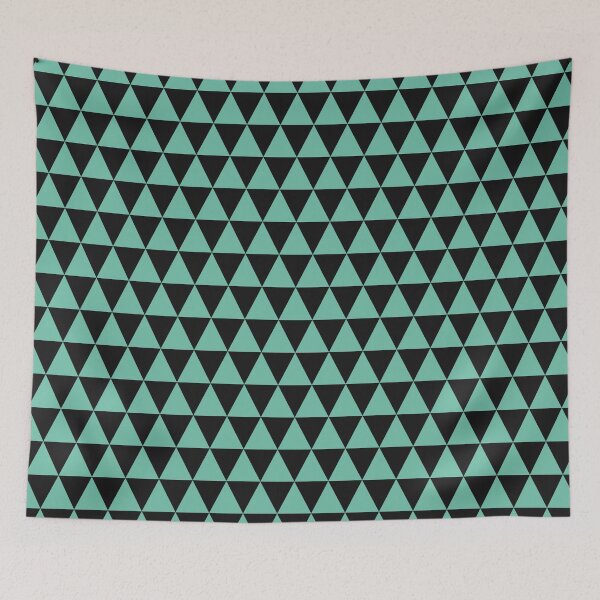Item preview, Black And Pastel Green Triangle Grid Pattern designed and sold by pattern-archive.