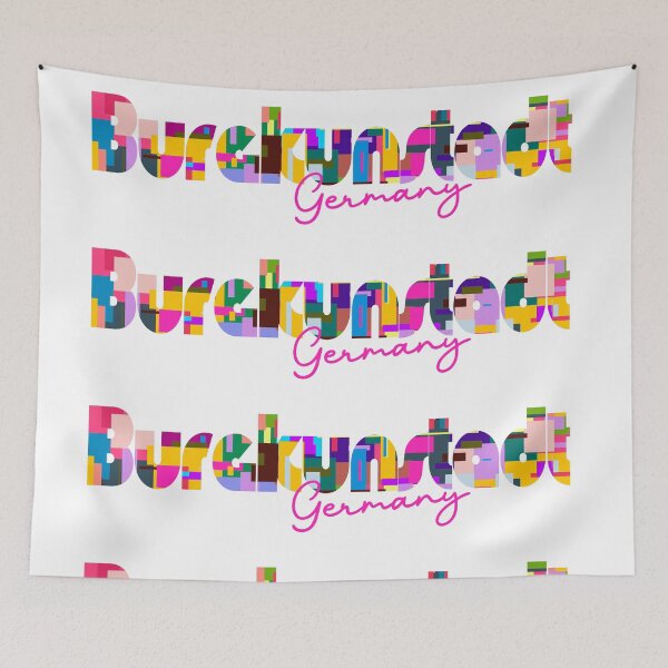 Item preview, Burgkunstadt, Germany, Vibrant Abstract City Typography Art designed and sold by Wanderful-roads.