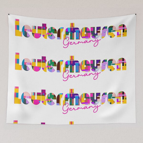 Item preview, Leutershausen, Germany, Vibrant Abstract City Typography Art designed and sold by Wanderful-roads.