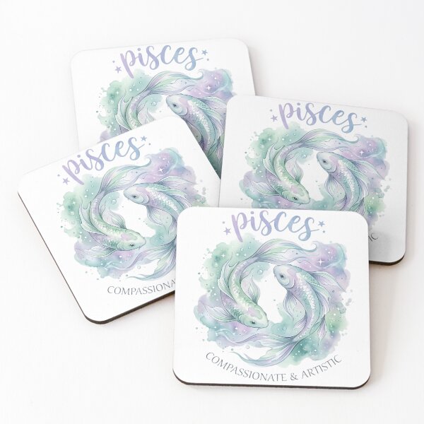 Item preview, Pisces Zodiac Watercolor Fish | Compassionate & Artistic | Daily Horoscope Astrology Gift designed and sold by Bhaskar Digital Art.