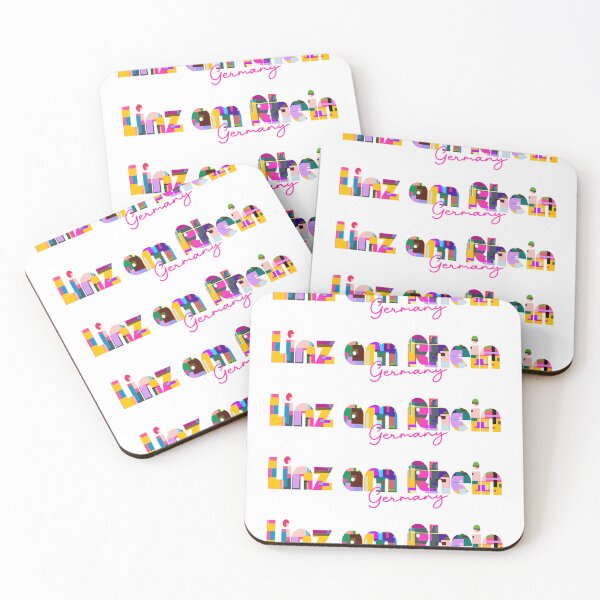 Item preview, Linz am Rhein, Alemania, Arte tipográfico abstracto y vibrante de la ciudad designed and sold by Wanderful-roads.